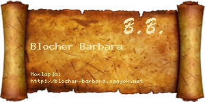 Blocher Barbara névjegykártya